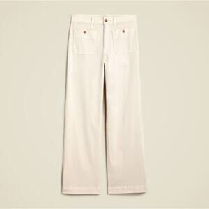 J Crew Women's High Rise Sailor Slim Wide-Leg Chino Pant BY637 Natural Sz 35 NWT
